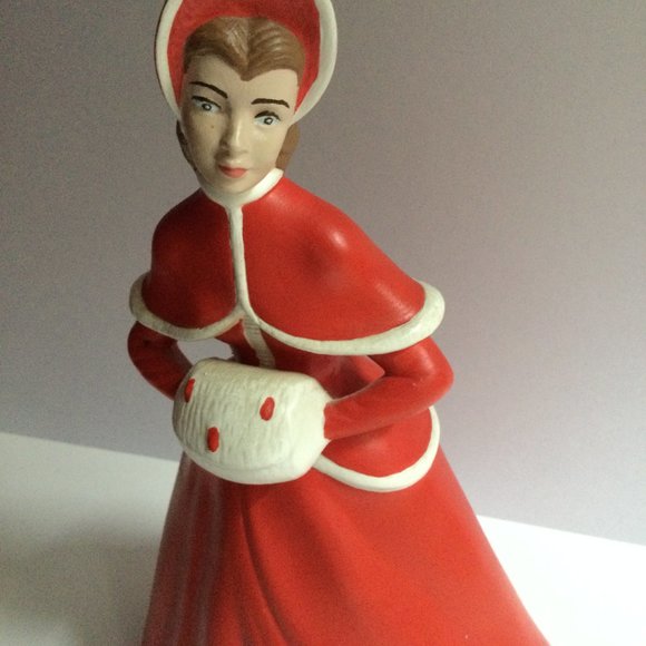 Laurette B Ceramique de Gravelbourg Holland Mold ceramic figurine girl red dress - Picture 2 of 15